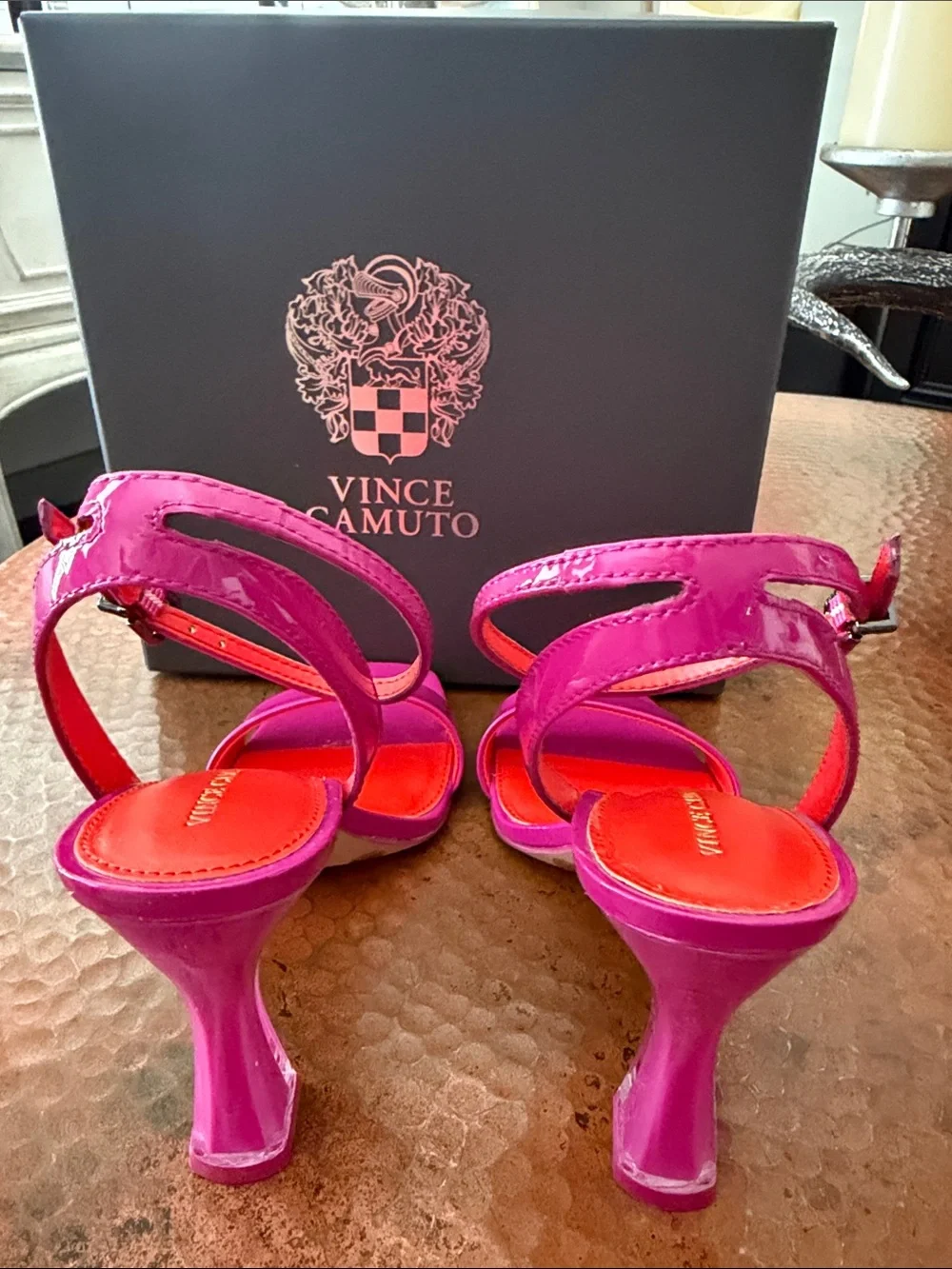 Vince Camuto Patent Leather Fuchsia/Pink Slingback Heels